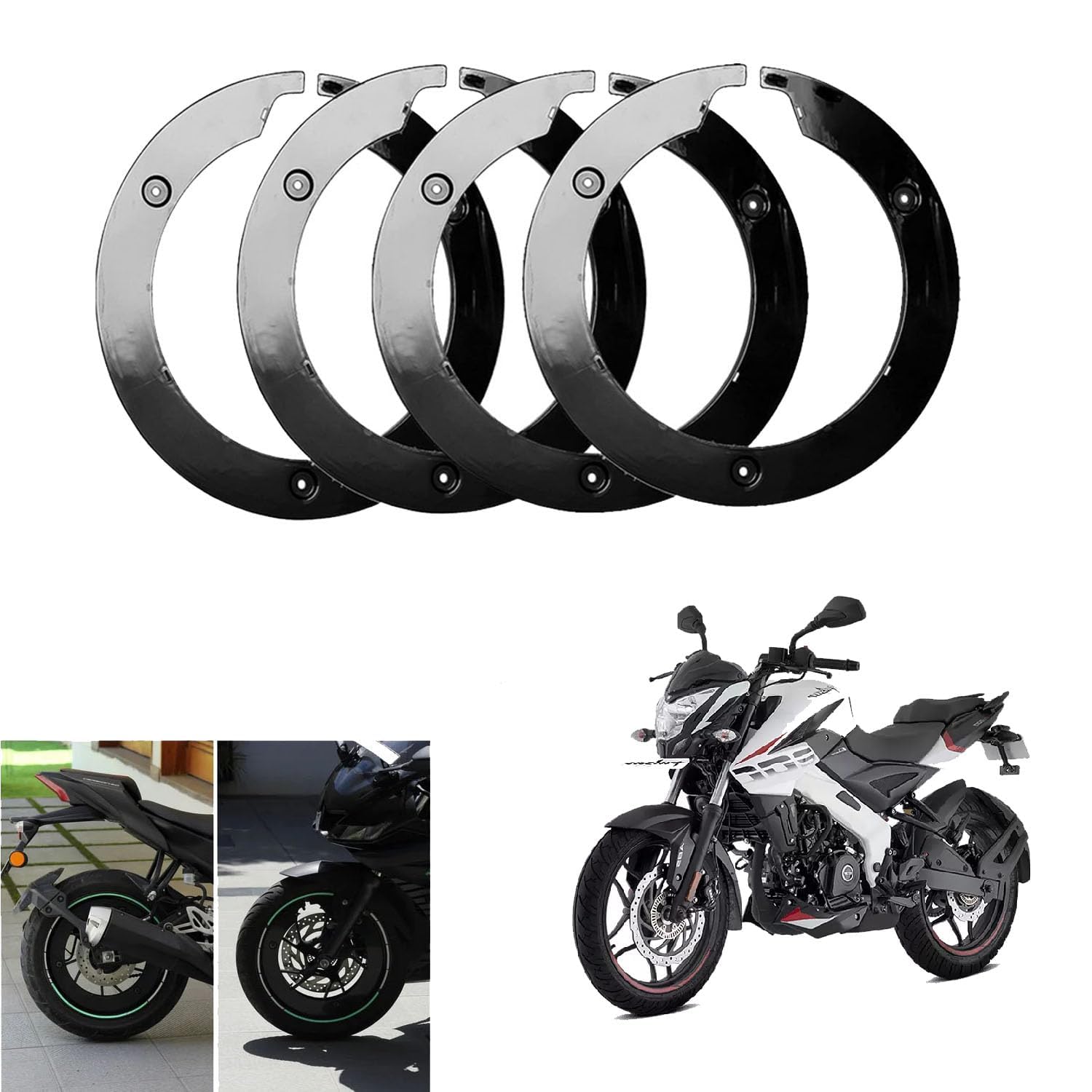 RA ACCESSORIES Disc Wheel Cover for Bajaj N160, 180, NS200 (17inch Bikes Wheel)