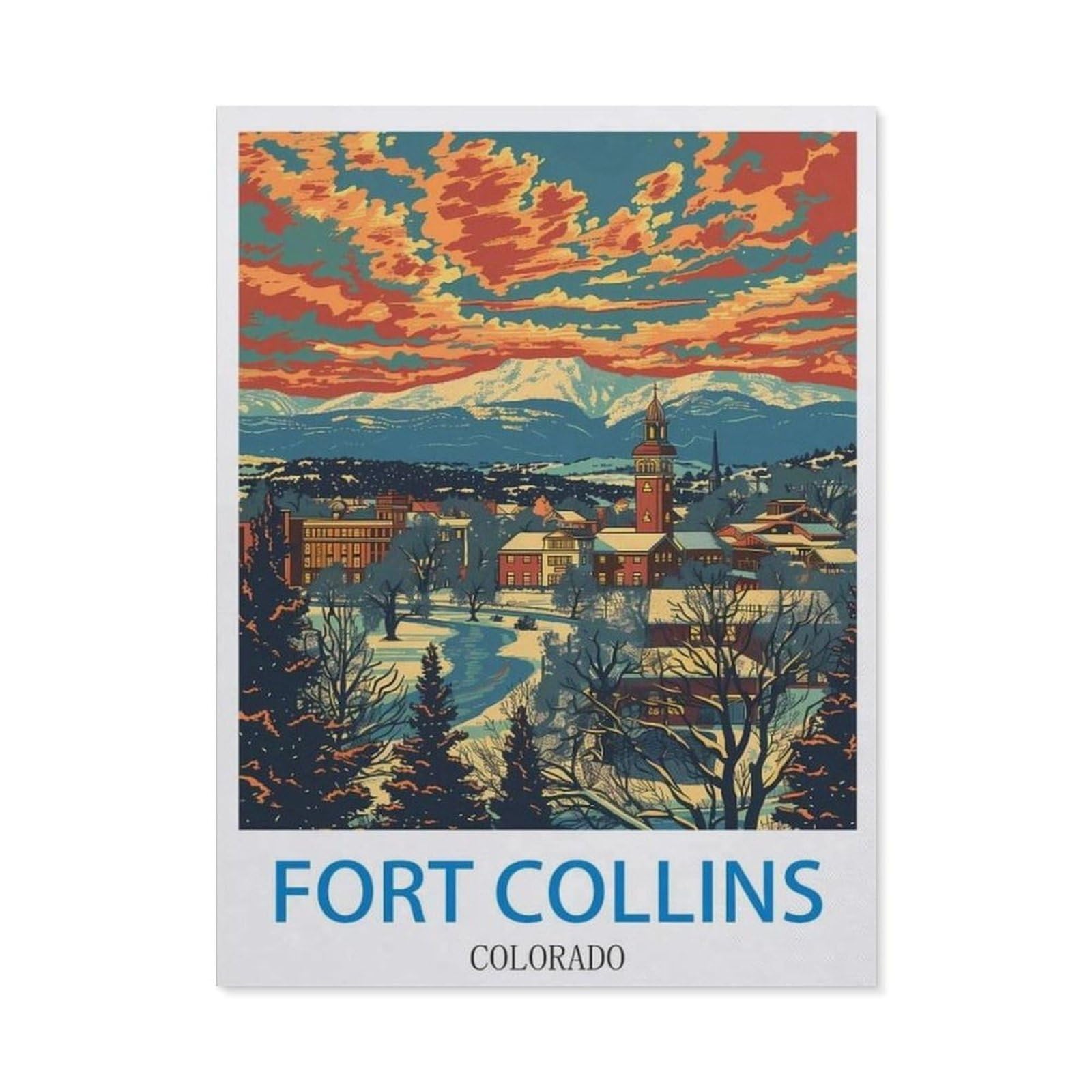 YYHMKBYY，Jigsaw Puzzles 1000 Pieces，Fort Collins Colorado，Paper Children Games Educational Toys（50x70cm）-O85