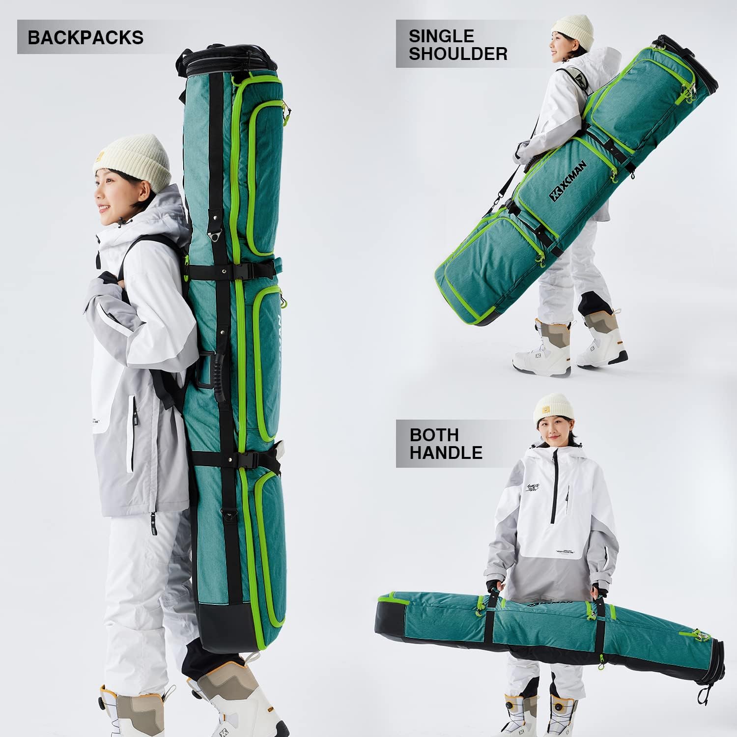 XCMAN Borsa per snowboard, snowboard Custodia per tavola Custodia Estensibile 160 cm-190 cm