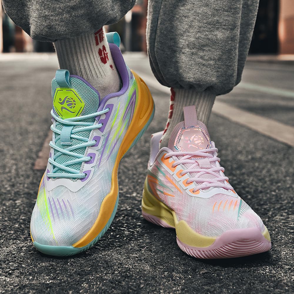 Basketballschuhe, Herren Sportschuhe, rutschfest, verschleißfest, atmungsaktiv (yuanyang897,37)
