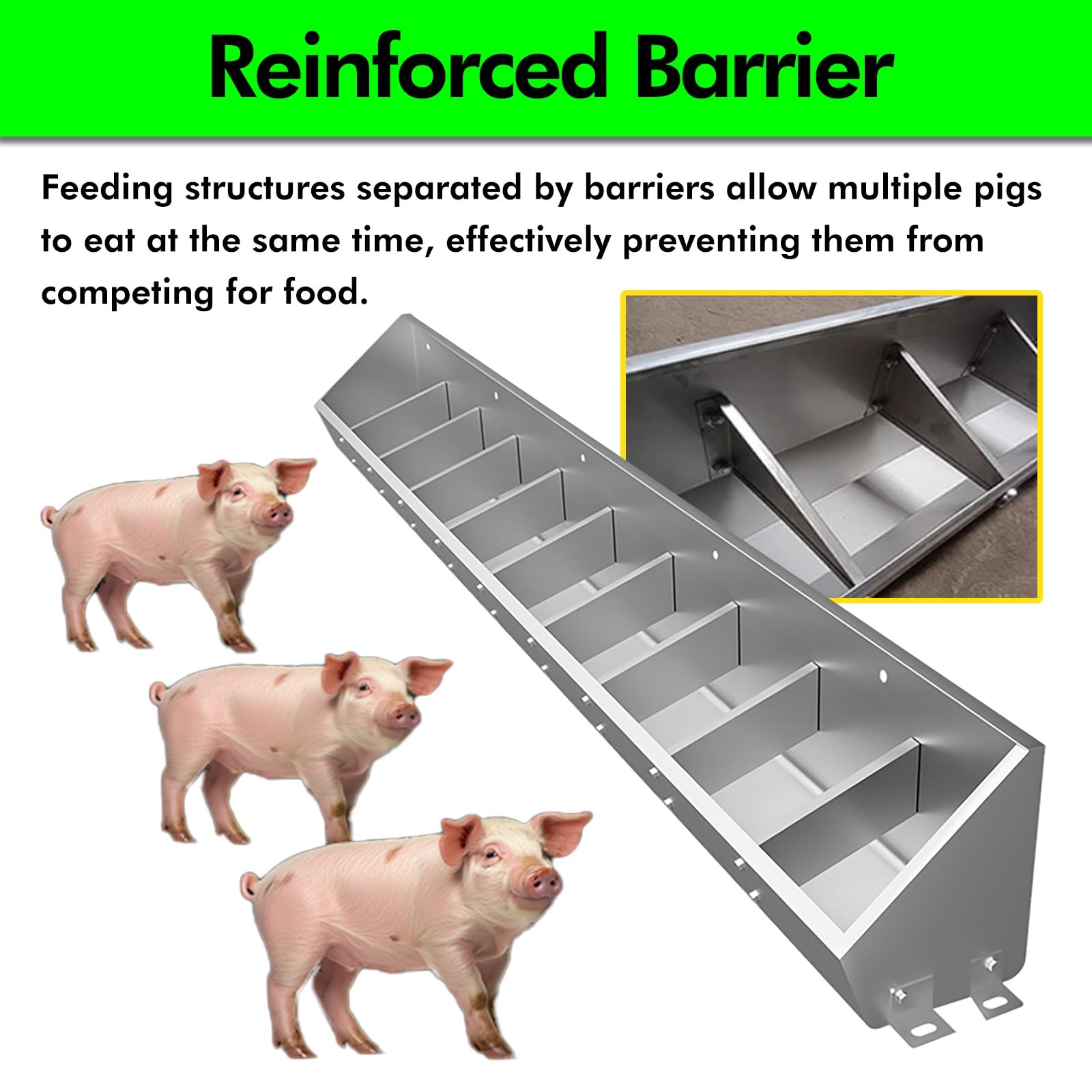 Robuster Futtertrog, leicht zu reinigendes Design für Schweine und Geflügel im Bauernhof, Schuppen oder Stall
