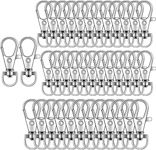 100PCS Key Chain Clip Hooks, Swivel Clasps Lanyard Snap Hook, Keychain Hooks for Lanyard Key Rings Crafting Silver