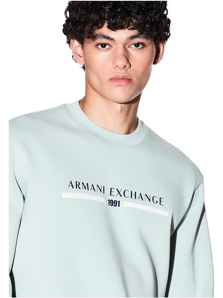 White Armani Exchange 1991 Chest Logo Pullover