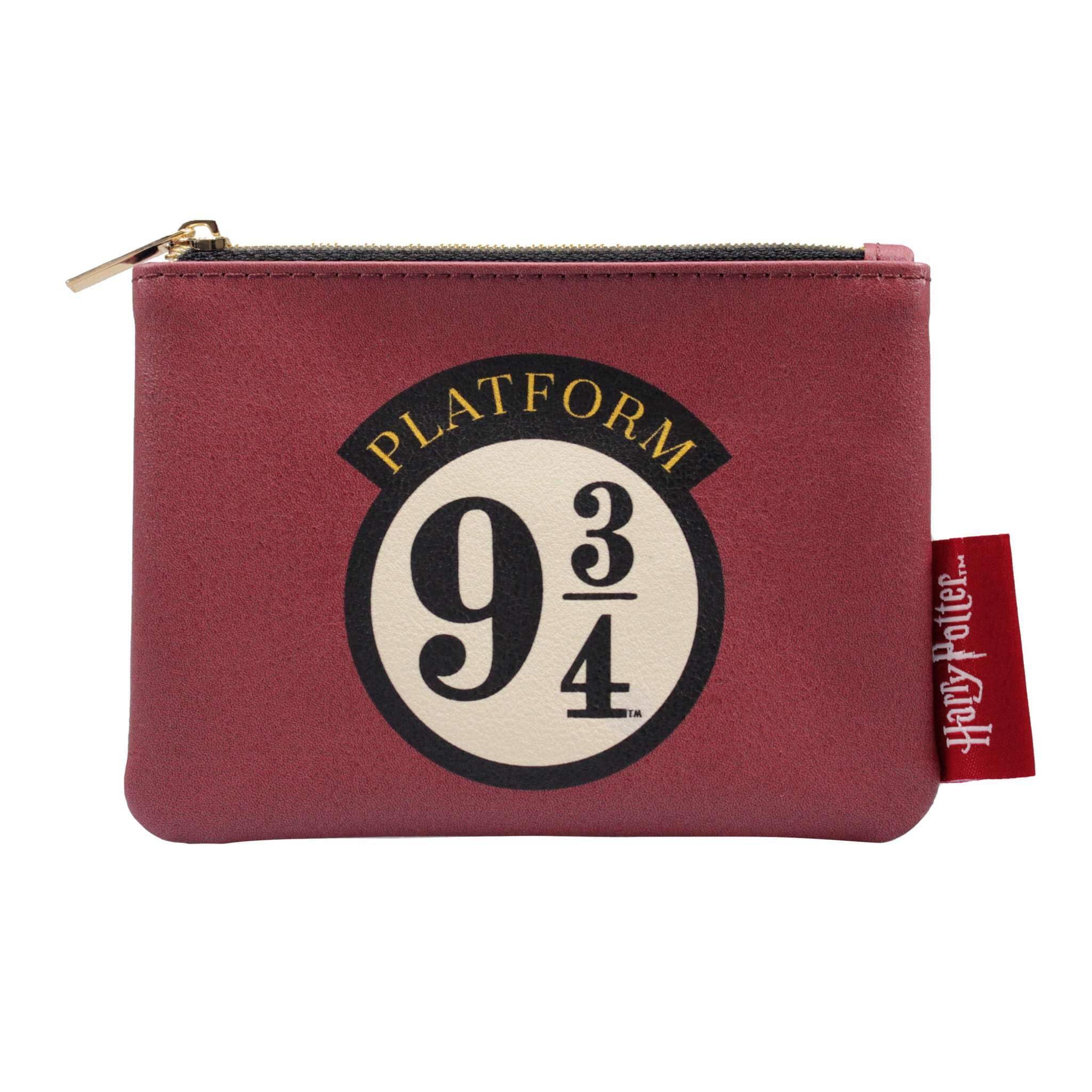 Half Moon Bay | Harry Potter | Platform 9 3/4 Coin Purse | Small Zip Purse for Women | PU Leather Wallet | Red and Black | Harry Potter Gifts for Girls and Women