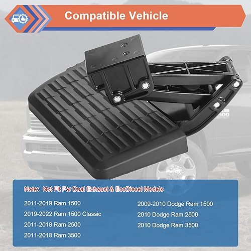 Miniatura 3 de ZONFANT Upgrade Rear Bed Step, Retractable Bumper Side Trunk Tailgate Step Compatible with 2009-2018 Dodge Ram 1500 2500 3500 (Not Compatible with