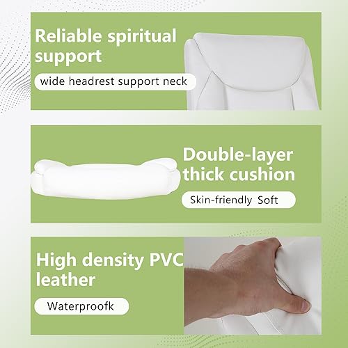 Miniatura 6 de Silla de oficina en casa, silla ergonómica de escritorio de piel sintética, silla ejecutiva giratoria giratoria de respaldo medio con soporte