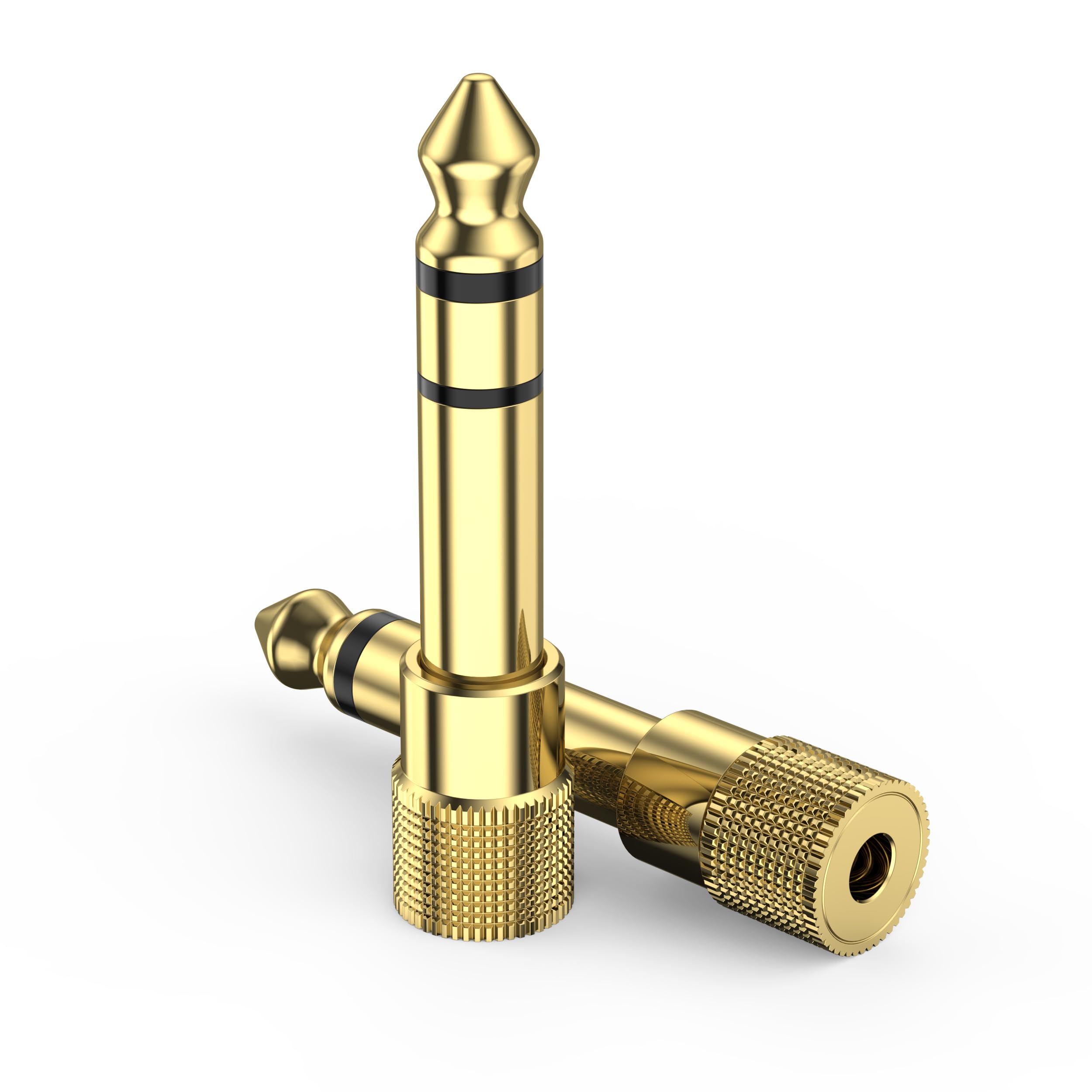 Tobfit 2 Pack 6.35mm to 3.5mm Audio Jack Adapter,1/4 Inch Male to 1/8 Inch Female Stereo Gold-Plated Connector for Headphones, Guitar, Amplifier, Digital Piano, Speaker & Aux Cable-image-48