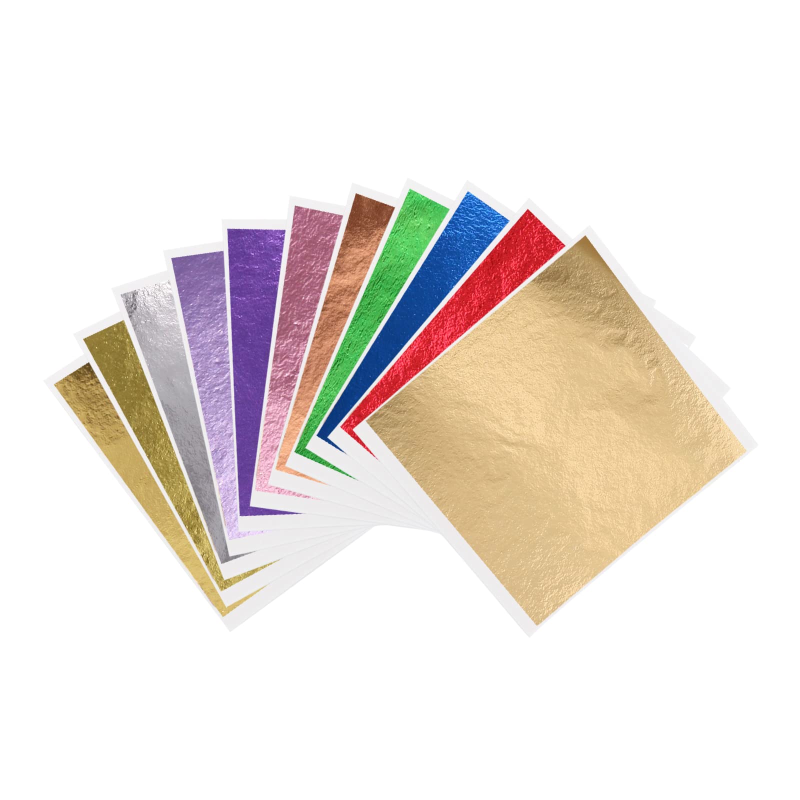 12 Colors Imitation Gold Foil Sheets Multi-Color Gold Leaf Paper - 600 Pieces for Arts Decoration, Handcrafts, Gilding, Furniture, Nails, Paintings, Slime, Wall, Line, DIY 3.15 by 3.35 Inches