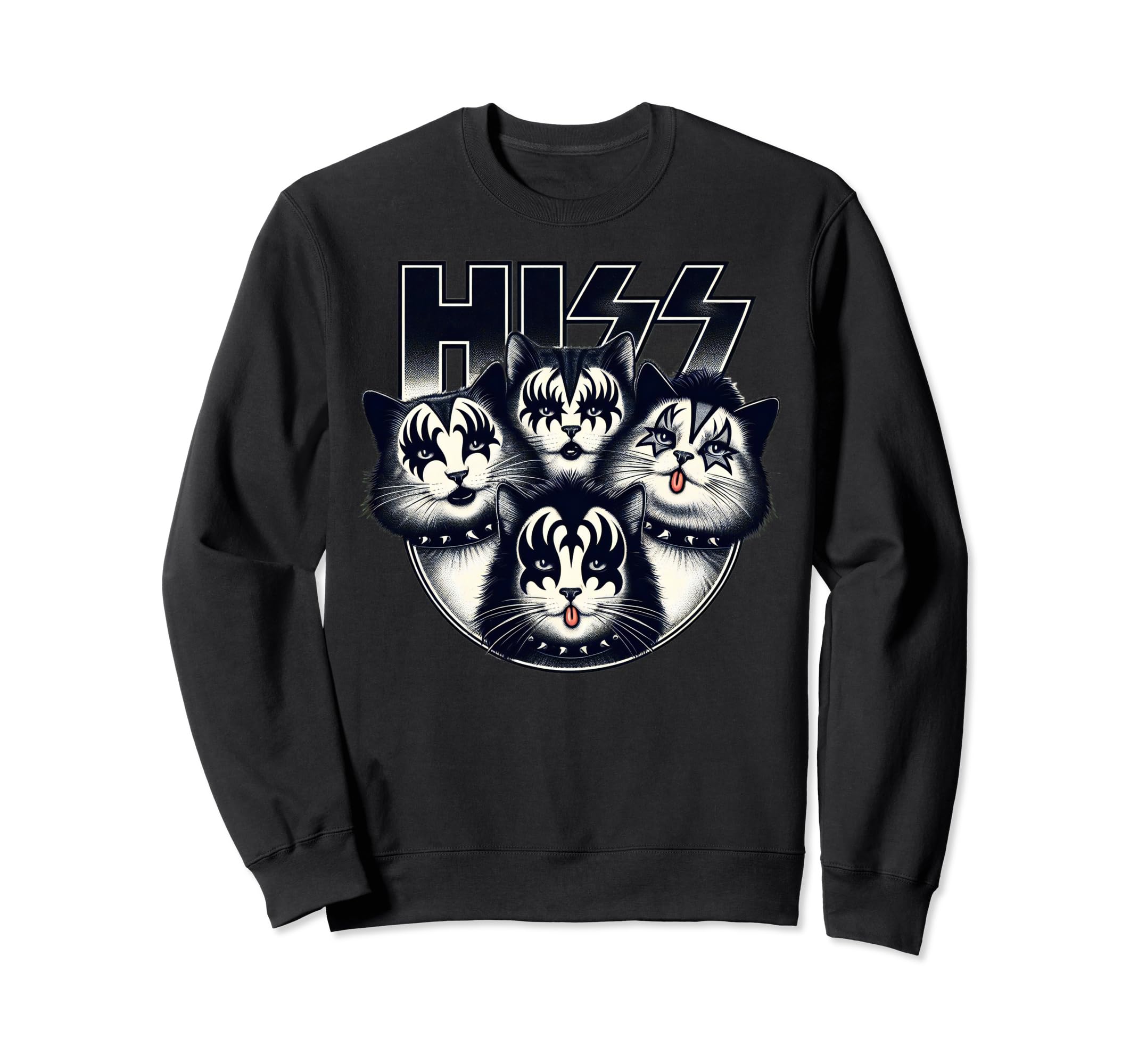 Hiss Funny Cats Kittens Rock Rockin Sweatshirt