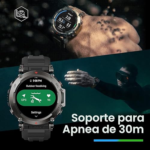 Miniatura 3 de Amazfit T-Rex - Reloj inteligente ultra táctico para hombre de 1.850 in, reloj deportivo de grado militar, GPS de doble banda, batería de 20 días,