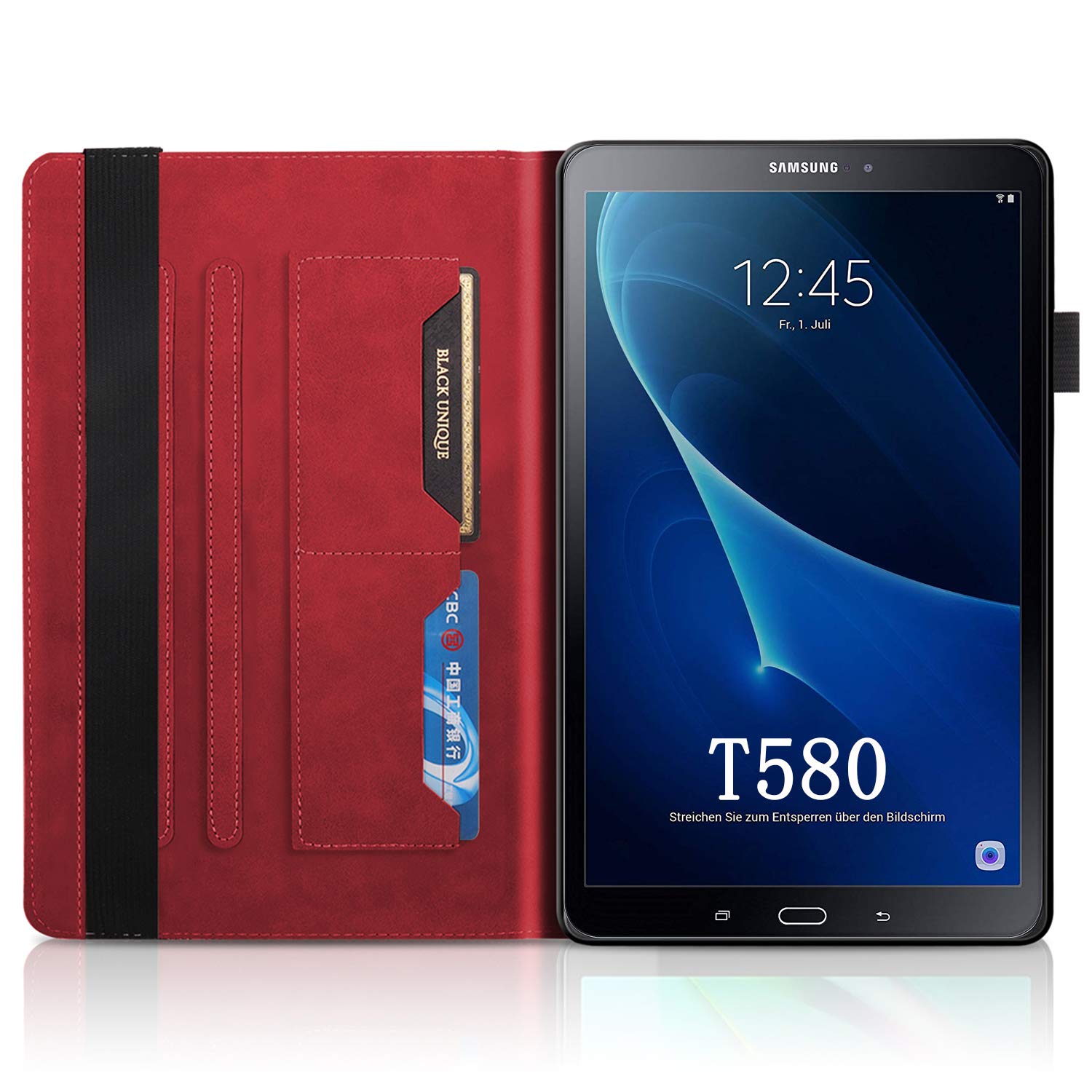 Samsung Galaxy Tab A6 10.1 2016 Coque,SM-T580-T585 Tablette Folio Stand Case Cover Housse étui - View #6