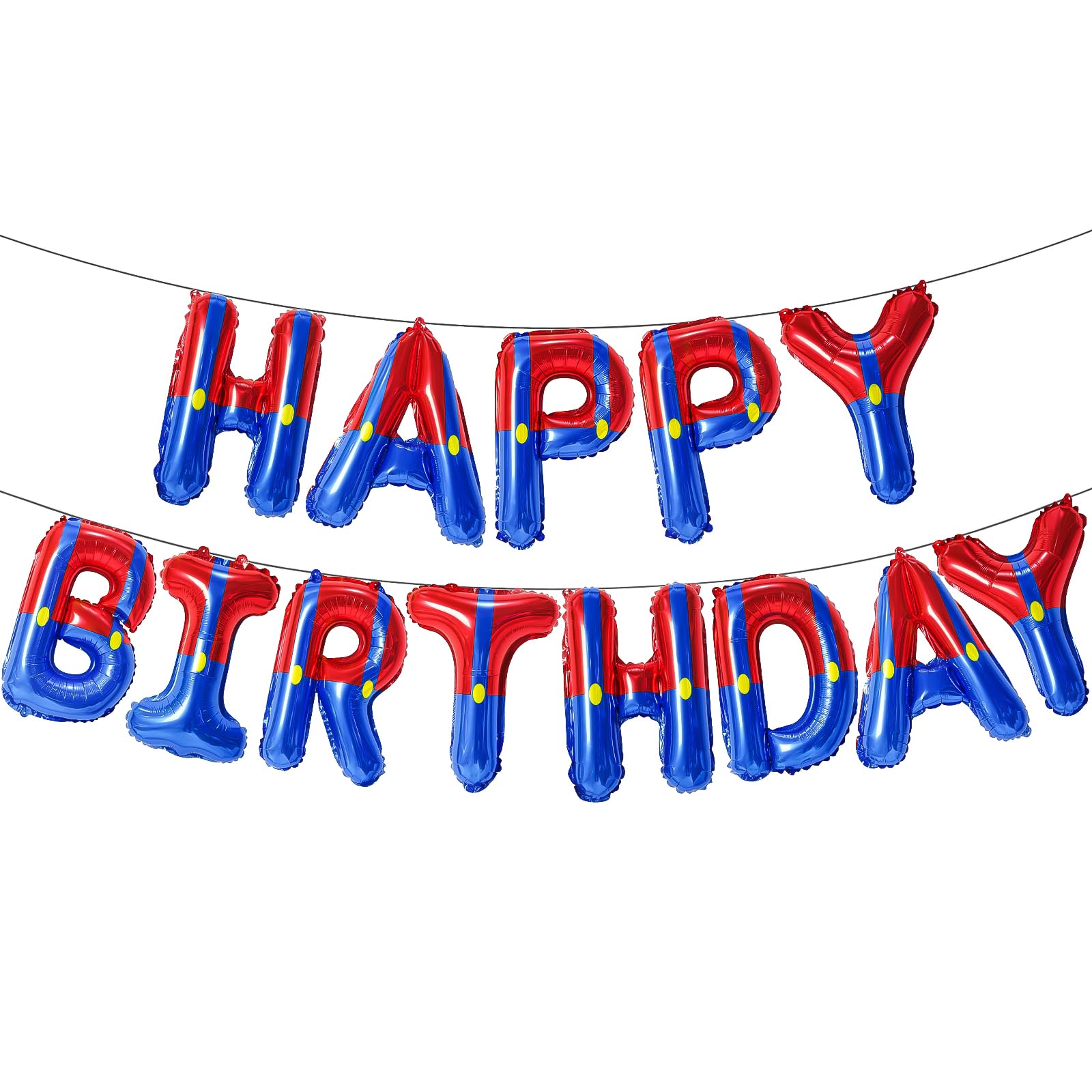 GoGoGoodie Super Bros Happy Birthday Banner Balloons Letters Signs Game Theme Party Decorations