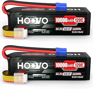 HOOVO 6S Lipo Battery 22.2V 10000mAh 120C RC Battery EC5 Plug Soft Case Compatible for RC Cars, Drones, DJI, FPV, RC Plane, Racing Hobby 2 Pack