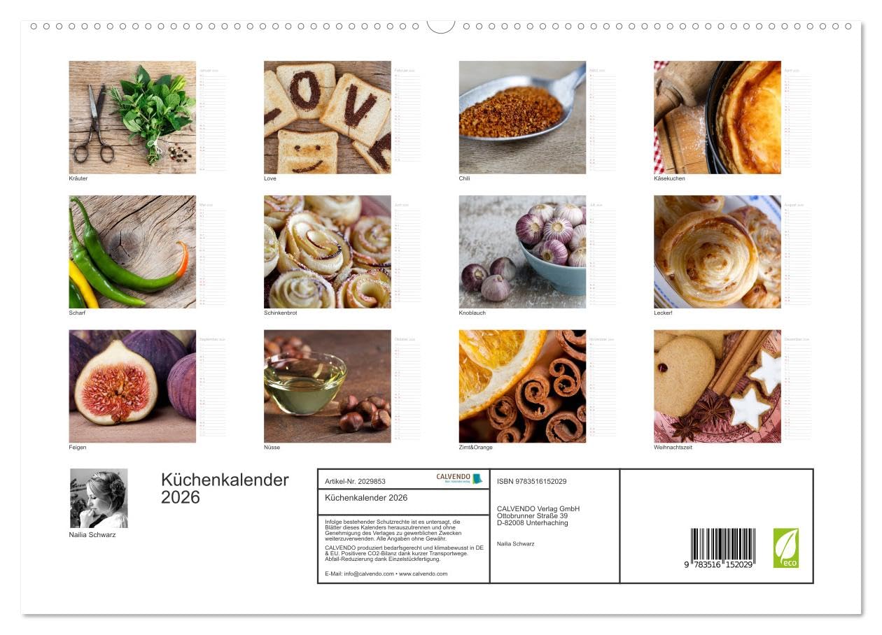 Küchenkalender 2026 (hochwertiger Premium Wandkalender 2026 DIN A2 quer), Kunstdruck in Hochglanz: Schöner Terminkalender mit Küchemotiven (CALVENDO Lifestyle)