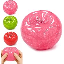 Slushy Apple Squishy,Green Squishy Apple with Slush Inside,Soft Slow Rising Ball for Adult use in Offices and HomesPink
