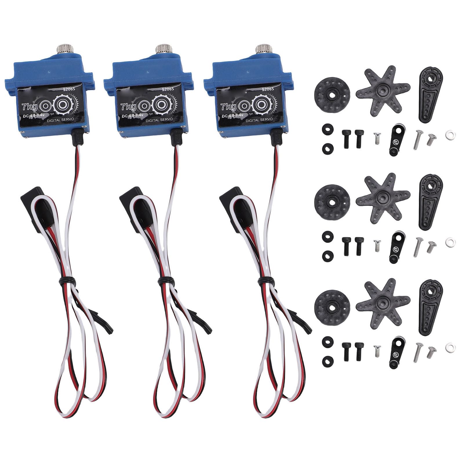 3 Pcs 7kg RC Servo Digital, IP66 Metal Gear Directing Servos Part para 1/10 Crawler de Escala SCX10 III