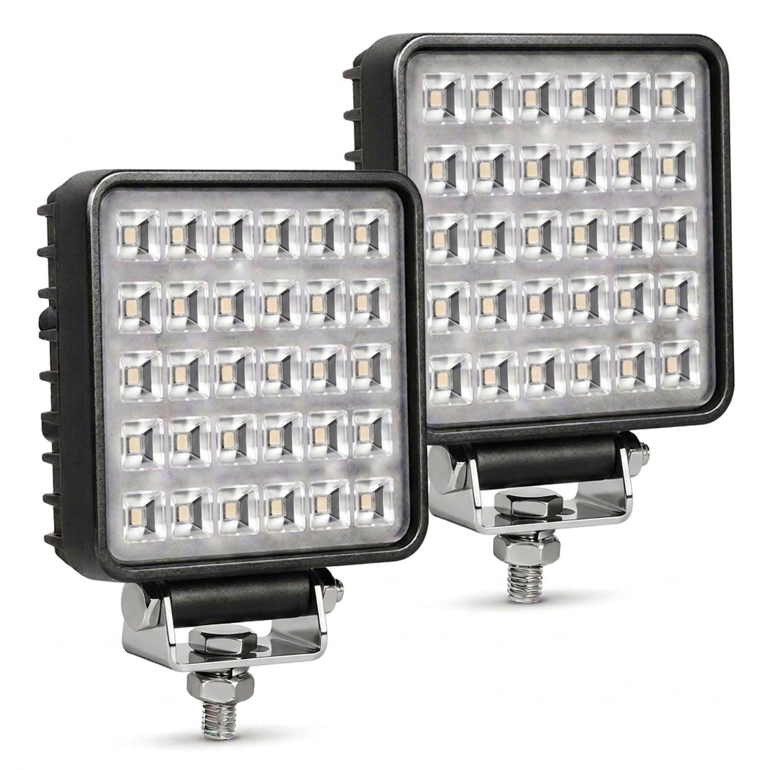Exzeit Luces LED de trabajo para camión, barra de luz LED de inundación de 150°, 60 W, 4200 lúmenes, luces todoterreno, 4.4 pulgadas, barra de luz LED de 12/24 V