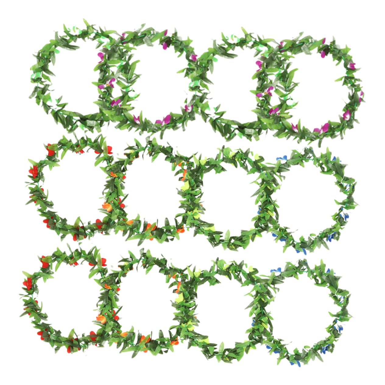 IMIKEYA 12pezzi Ghirlande Hawaiane Collane di Fiori Tropicali per Feste Tema Luau Decorazioni per Compleanni Eventi Estivi Forniture per Feste in Spiaggia