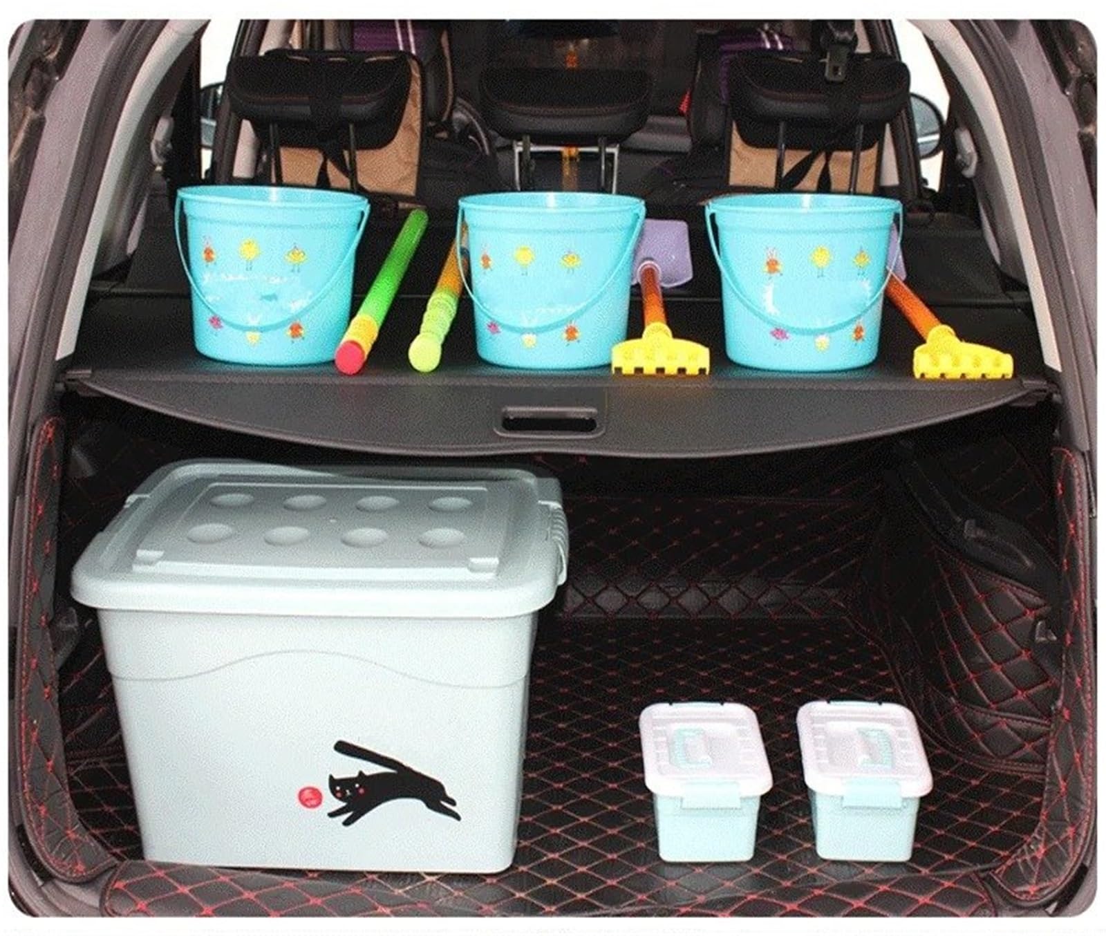 Plage ArrièRe Chargement Panel pour Ford pour Kuga pour Escape 2 MK2 2013 2014 2015 2016 2017 2018 2019, Tapis De Coffre Accessoire Rideau Arrière Rétractable Anti-Regards