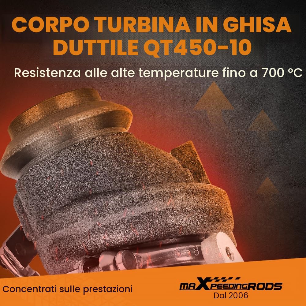 maXpeedingrods TD025 Turbo Turbocompressore per 207 307 308 Expert Partner 1.6 HDi 1.6L DV6 B / DV6 ATED4 49173-07508 4917307508 | 1.6 HDi 1.6L DV6 B / DV6 ATED4 49173-07508 4917307508