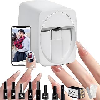 3D Nail Printer Machine Support WiFi/DIY,Upgrade Digital Mobile Nail Art Printer-Portable Nail Painting Machine 10s Done,Nails Polish Printer Machine for Beauty & Personal Care White