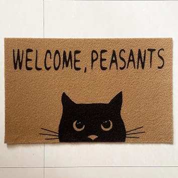 EXIGENT Premium Welcome Peasants Cat Doormat Front Door Mat with Anti-Slip Foor Indoor & Outdoor Use Home Decor Ultra Soft Anti-Slip Rug CAT_Rug