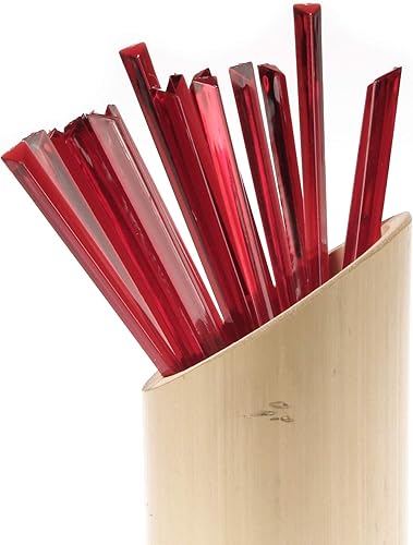 Miniatura 2 de BambooMN Marca púa de plástico prisma triangular de 4.5 pulgadas (4.5in) - 1000 piezas - rojo