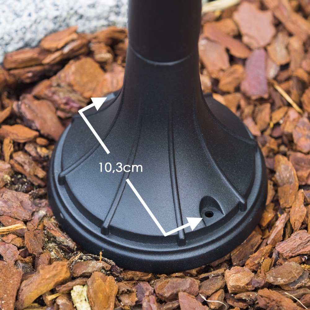 Lampada da esterno Elgin, lampada da terra in stile antico, metallo in nero opaco, lampada da sentiero 120 cm, lampada da giardino retrò/vintage, attacco E27, IP44, senza lampadina/e
