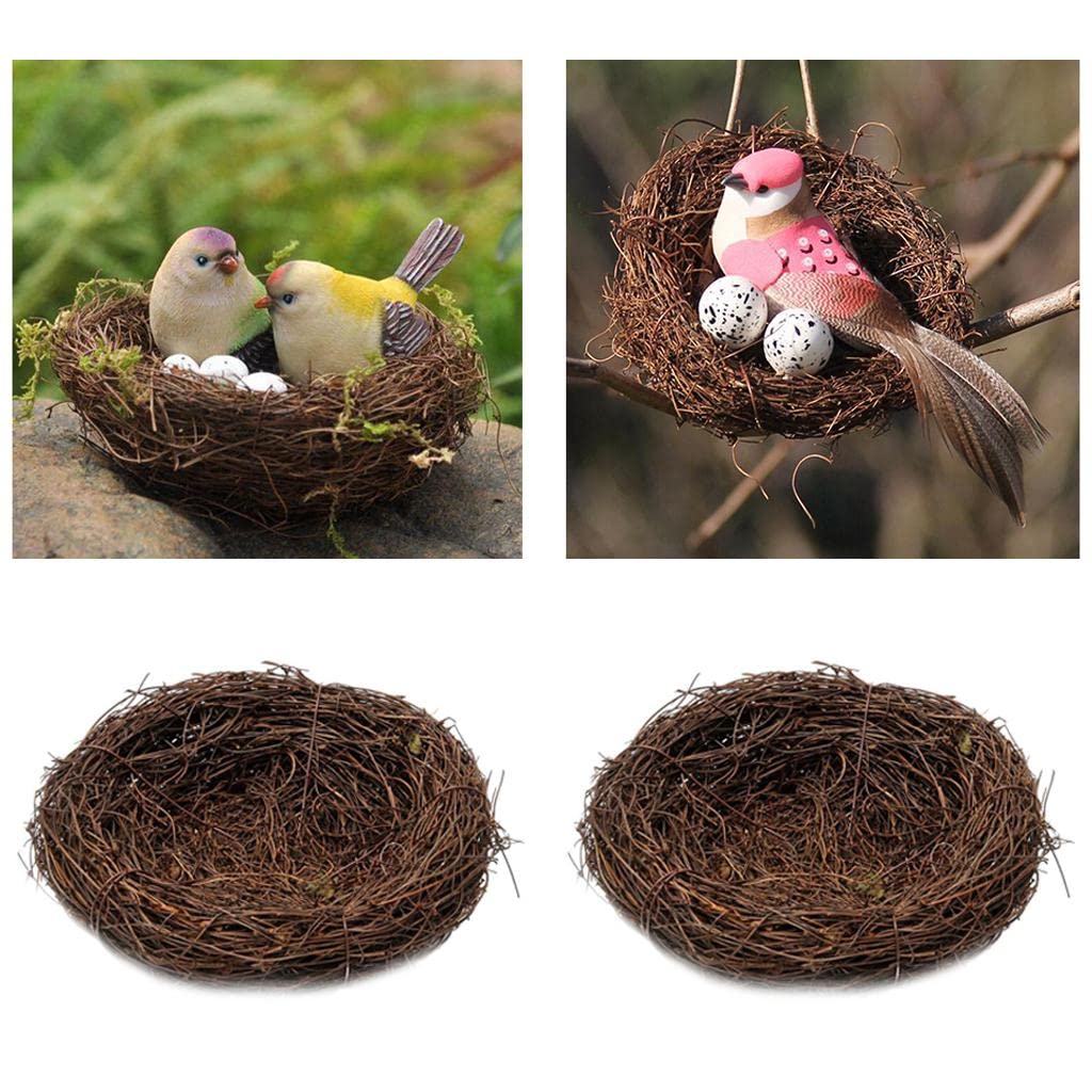 2 Pieces Handmade Vine Bird Nest House Nature Craft Holiday Decoration 8cm |Home & Garden | Yard, Garden & Outdoor Living | Bird & Wildlife Accessories | Birdhouses-image-27