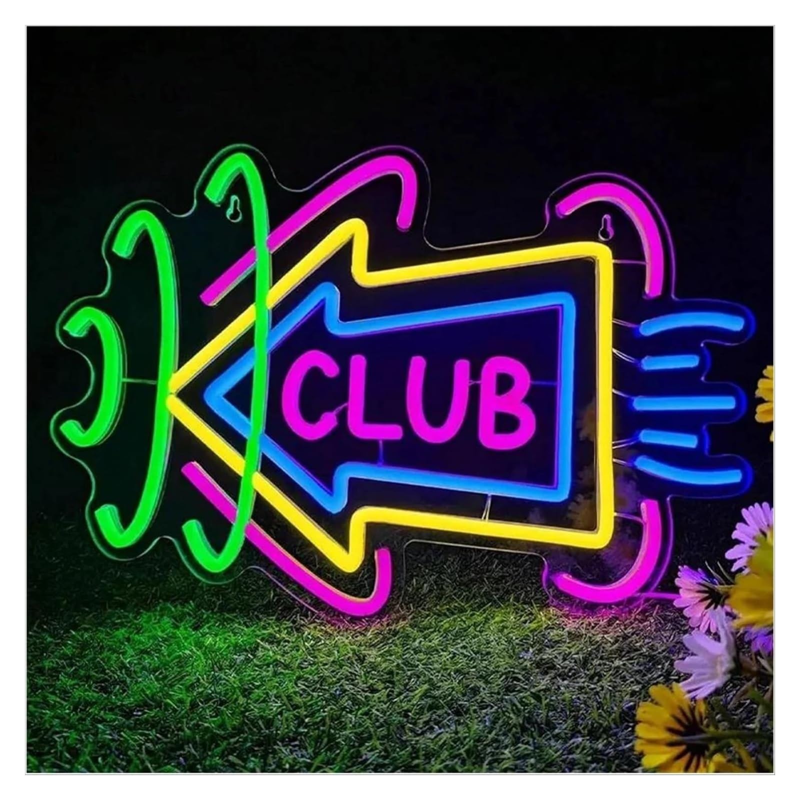 LEMST Signs Lamp Club Arrowhead Neon Sign USB Dimmable Neon Light Sign for Club Bar Bedroom Wall Decor Party 40x27.7cm