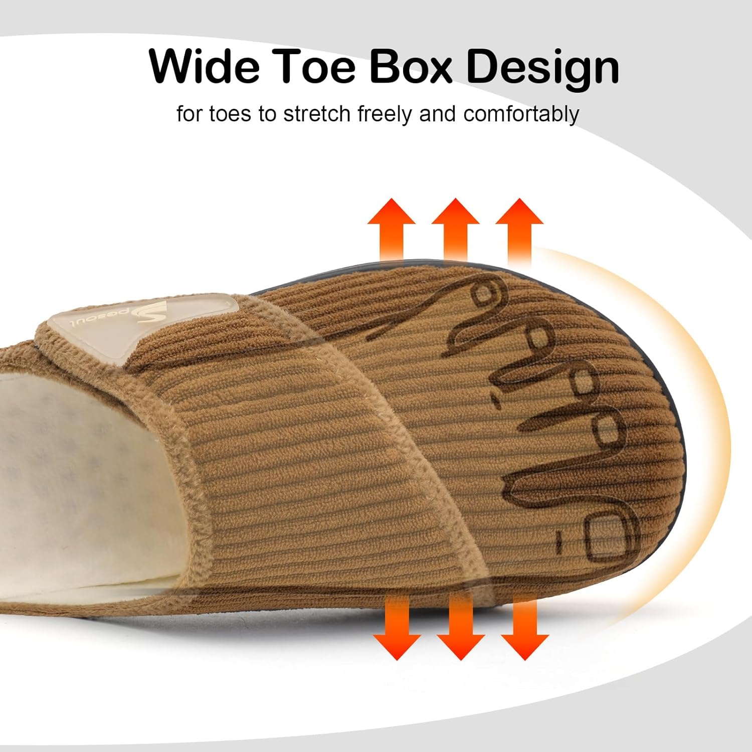 Spesoul Wide Womens Slippers Adjustable Diabetic Shoes Fuzzy Rubber Soles House Shoes Indoor Outdoor Slippers for Home Bedroom Swollen Edema Feet - Image 3