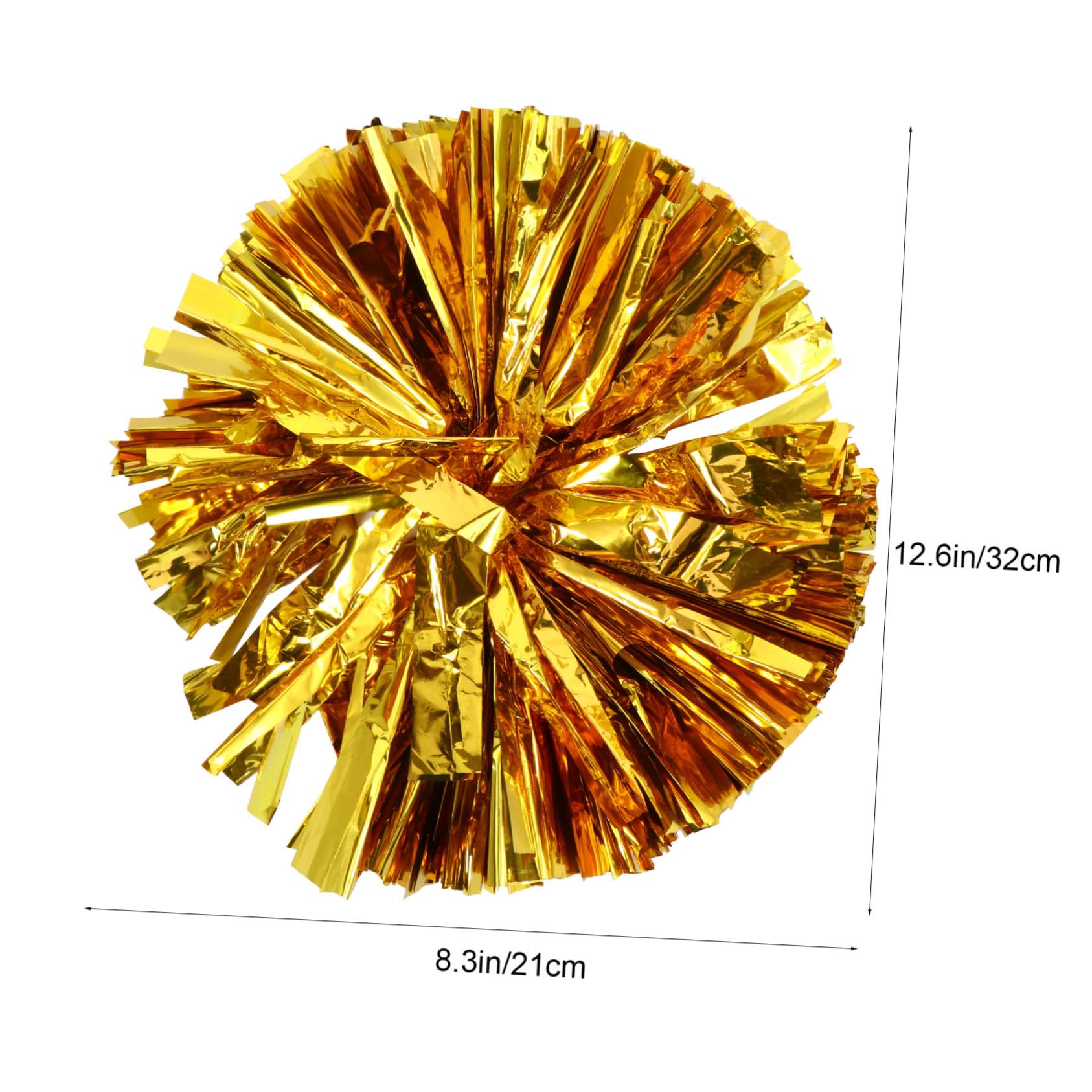 Abaodam Glimmering Metallic Foil Pom Poms 4pcs Cheerleading Bouquet Hand Ring Design for Cheering Events Random