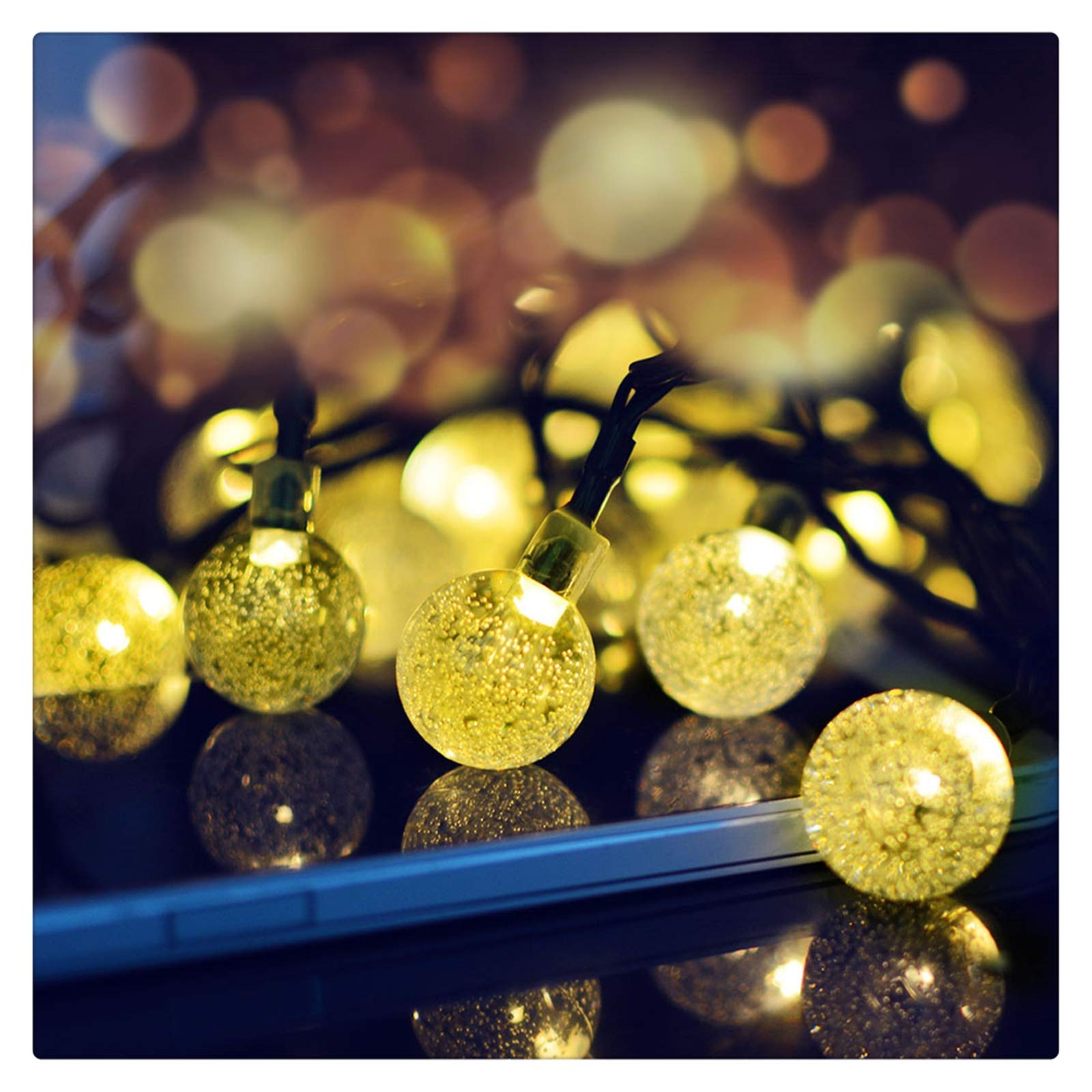 Guirnalda Bombillas Globe Cadena Luces, Bola De Cristal Luces De Cadena 8 Modos, Interior, Exterior, Dormitorio, Fiesta, Navidad, Jardín, Boda,B,100LEDs