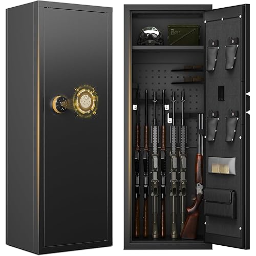 KAER 12-15 Gun Safe, Biometric Gun Safes, Gun Safe for Rifles and Pistols, Gun Cabinet, Gun Safes for Rifles,Gun safes for Home with Gun Racks and Removable Shelves