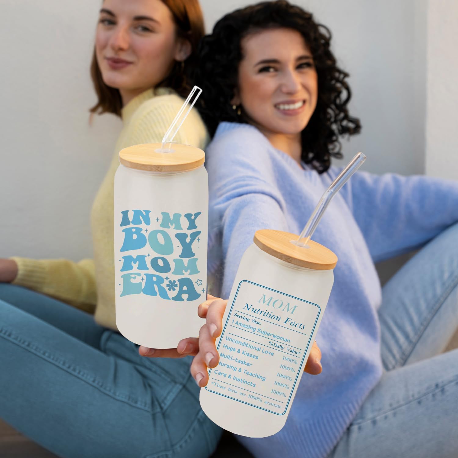 In My Boy Mom Era Gifts, Boy Mom Gifts, Pregnant Mom Gifts, 16oz Coffee Glass Cups, Birthday Drinking Cup for Mom Christmas Mothers Day, Gifts for New Mom Expecting Mom Boy Mama - Image 6