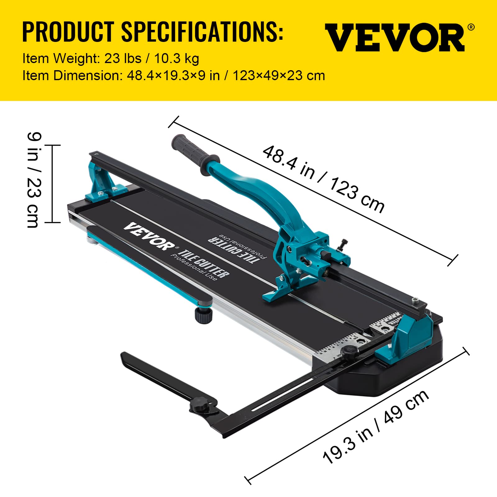 VEVOR Coupe Carrelage Manuel 1000 mm Coupe-Carreaux, 6-15 mm Coupeur de Carrelage avec Positionnement Laser Infrarouge & Support & Rail Seul pour Couper Céramique Carreaux Porcelaine Carreaux Polis