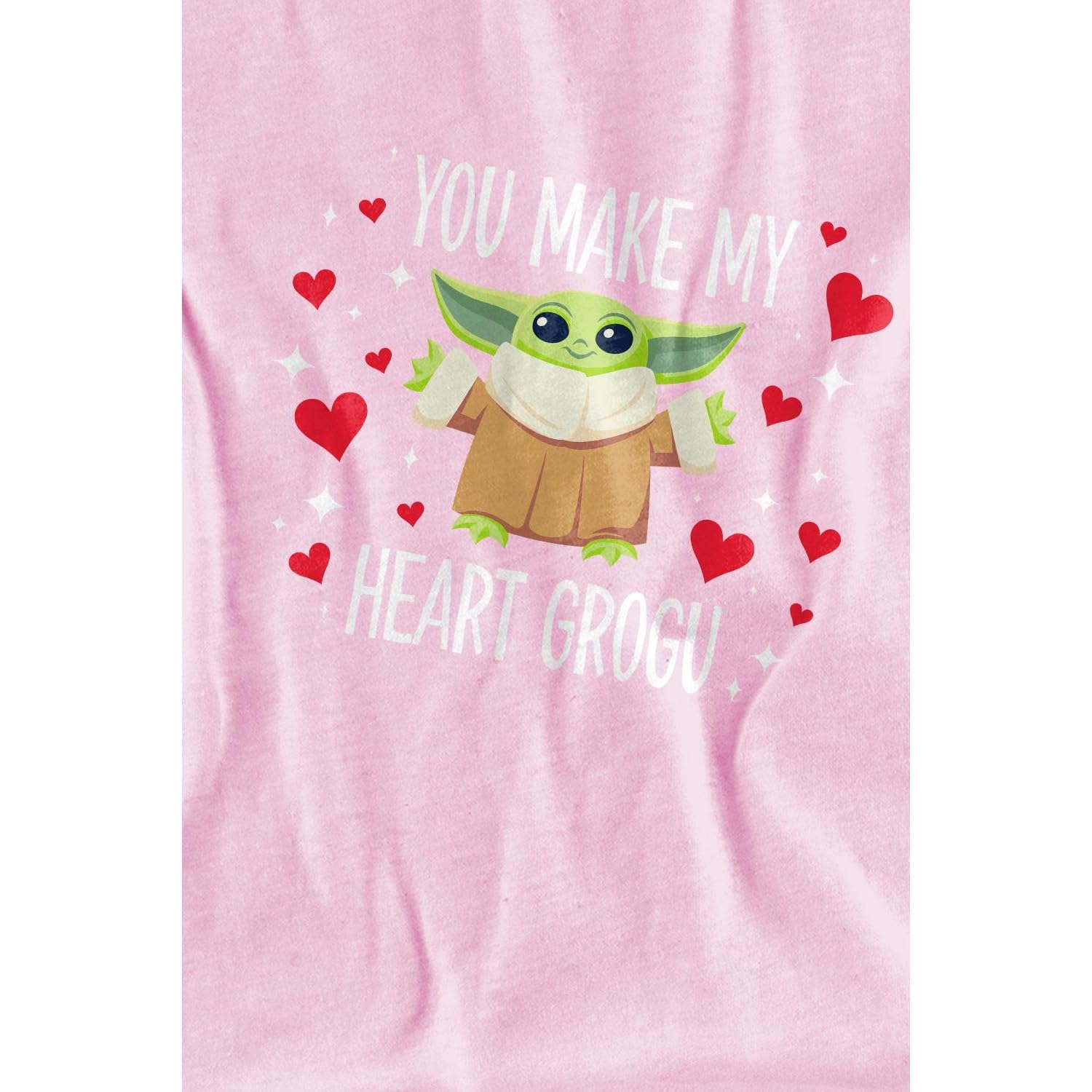 Star Wars You Make My Heart Grogu dziewczęca koszulka, różowa, 5-6 lat, różowy, 5-6 lat