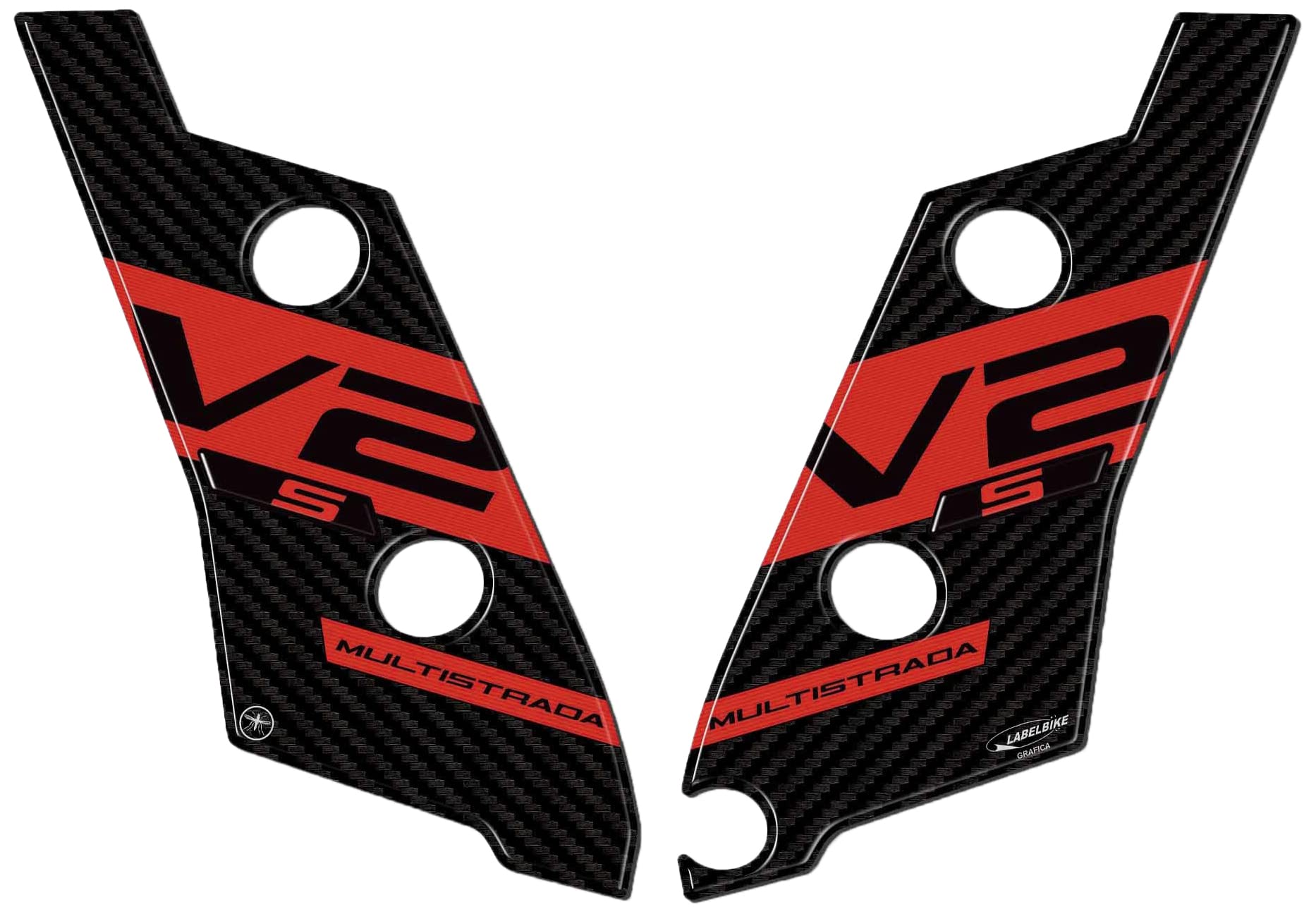 labelbike - 3D Stickers Mudguard Motorcycle Protectors Compatible with Ducati Multistrada V2s 950 from 2021