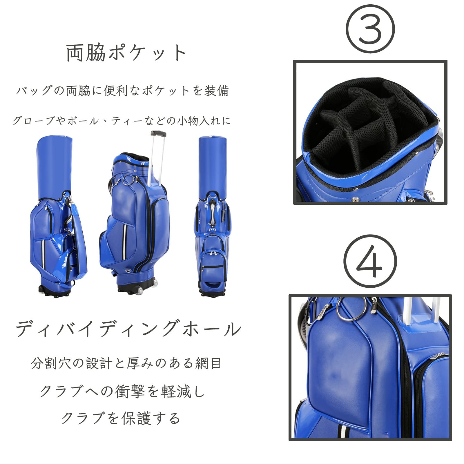 Amazon | コンシール可能 キャディバッグ 50インチ対応