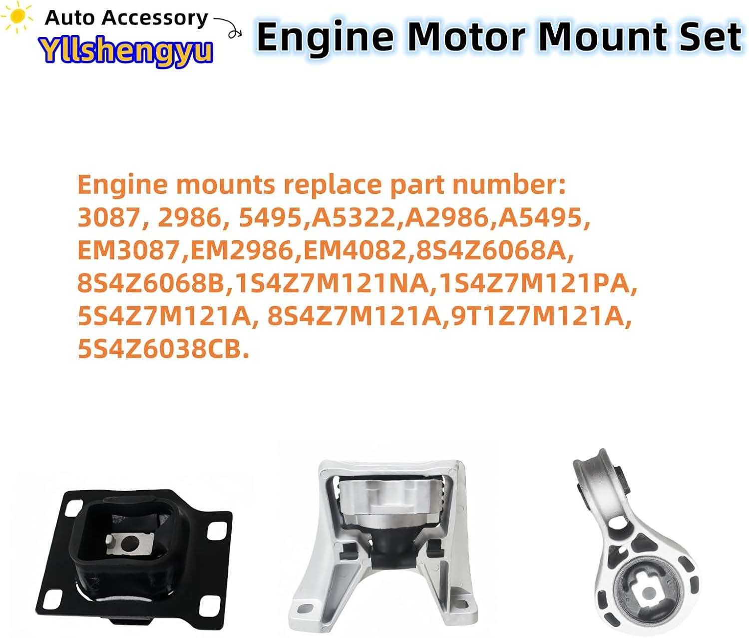 3PCS Engine Motor Mounts & Transmission Mount Kit - Compatible with 2008-2011 Focus 2.0L, Replaces OEM A5322 EM4082 5S4Z6038CB, Reduces Vibration and Noise