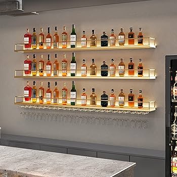 Amazon｜壁掛けアイアンワインラック,酒ラック,ボトルスタンド