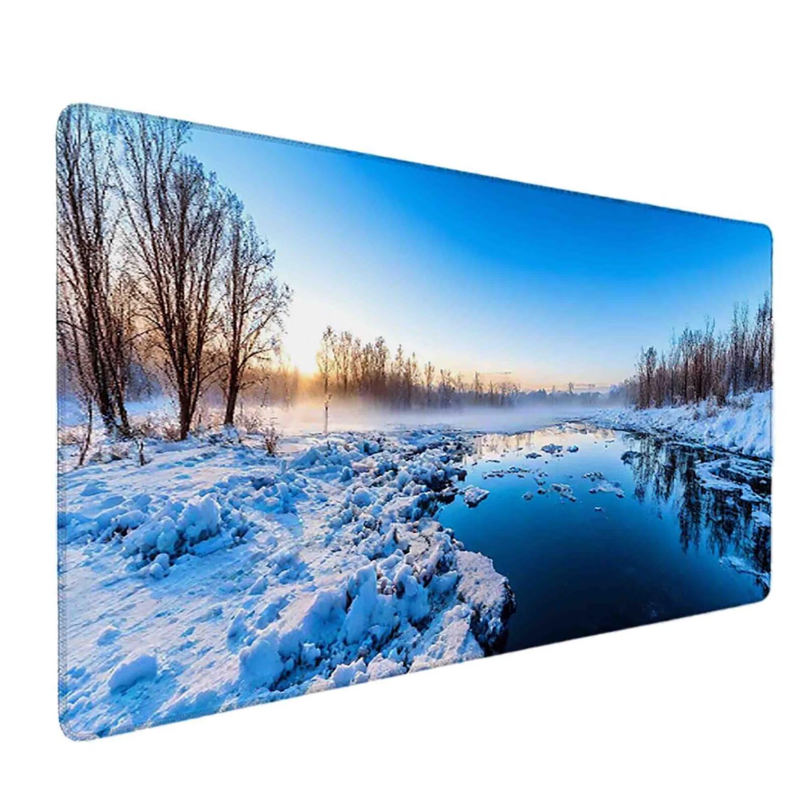 Tappetino Mouse Blu Mousepad Inverno Tappetino Mouse XXL 1200 x 600mm Sottomano Scrivania Grande con Base in Gomma Antiscivolo Accessori Gaming, Migliora Precisione e Velocità per PC, Laptop a8366
