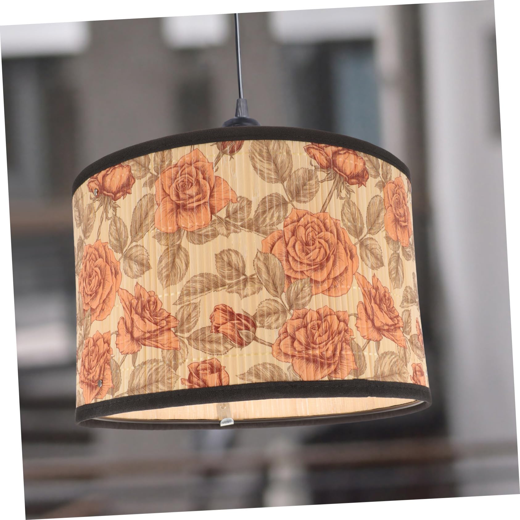 SHINEOFI Pantalla De Lámpara De Bambú Decorativa Para Techo Adaptable Comedor y Sala