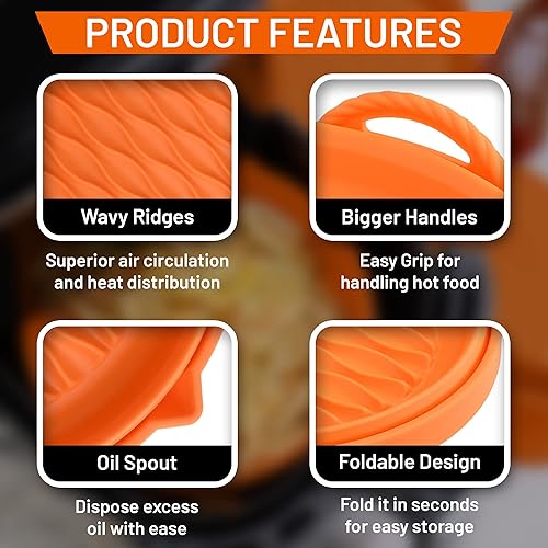 Miniatura 4 de Kitchentastic Accesorios para freidora de aire de silicona. Forros de freidora de aire reutilizables Silicona Reemplaza papel pergamino para