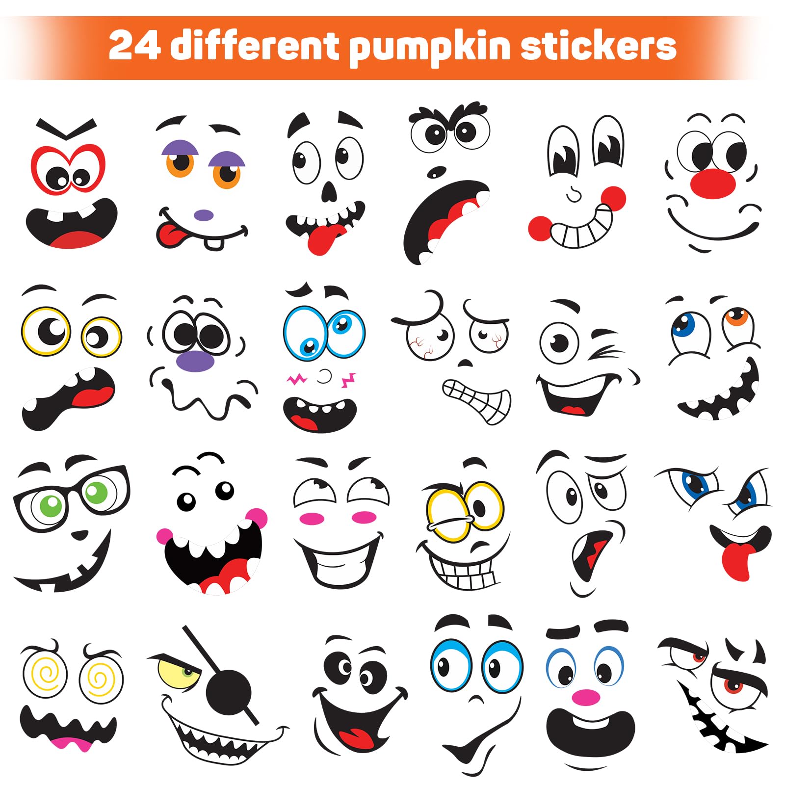 DERAYEE 57PCS Halloween Pumpkin Stickers, Foam Pumpkin Sticker Pumpkin Expressions Stickers for Kids Halloween Party Favors - Image 3