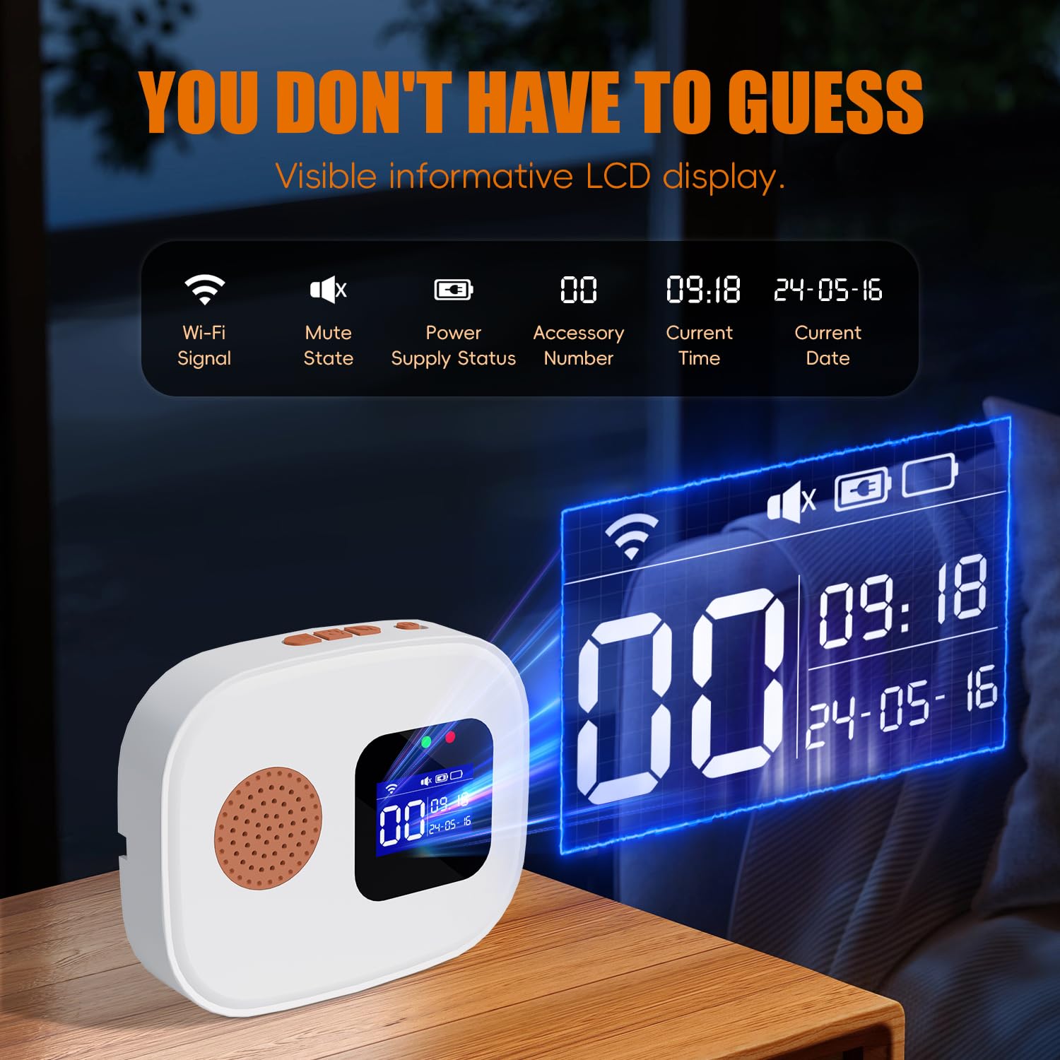 Pager SOS Intelligente per Anziani, Pulsante Salvavita Anziani App Tuya Smart/Smart Life,WiFi2.4G(433MHz),Salvavita Anziani 12 Suonerie Personalizzate, Distanza d’Uso 100m, Adatto per Casa di Riposo