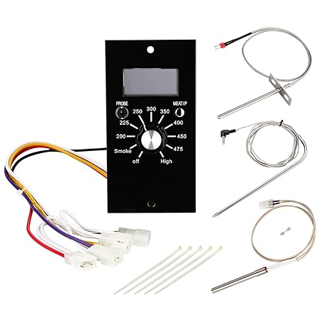 WADEO Replacement Parts for Pit Boss Pellet Grills Digital Temperature Control Panel Kit, Thermostat Controller Board, Temperature Probe, Ignitor, Meat Probe, Fuse and Fixing Band