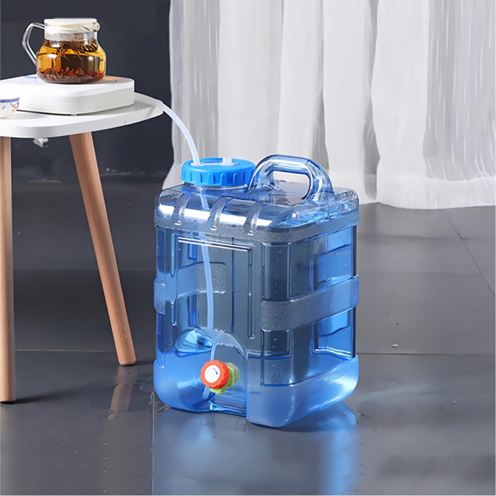 Generisch Wasserkanister Mit Hahn,Wassertank,Trinkwasserkanister mit Griff,Kanister Mit Zapfhahn Und Schraubdeckel,Wasser Kanister Für Wandern Camping Picknick Wohnwagen,Campingbox(15L)