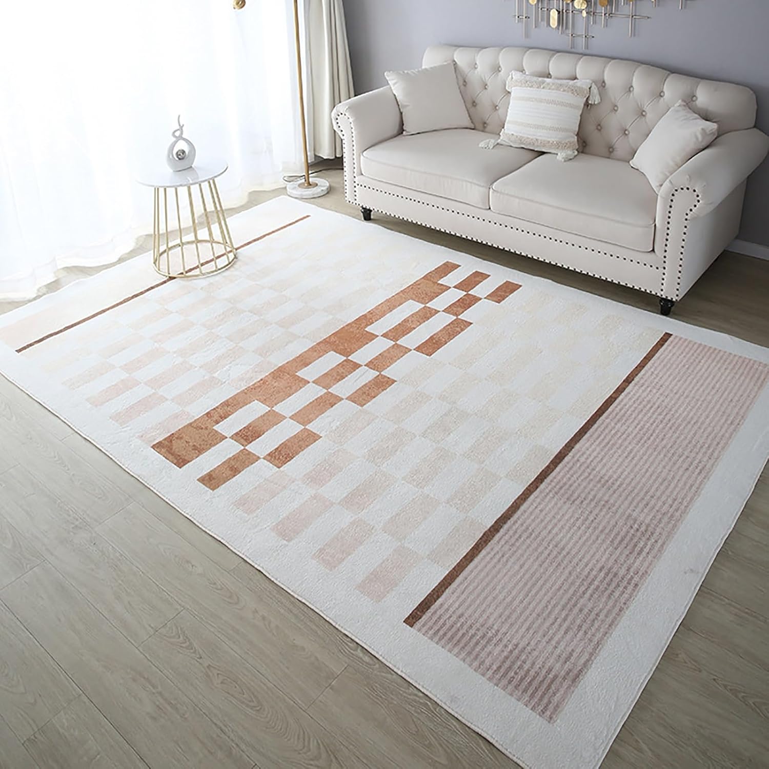 Fluffy Living Room Carpets Washable Rug Indoor Non-Slip Kids Rugs Soft Non Slip Oriental Rug Durable for Kids and Pets Non-Shedding for Living Room Bedroom & Office. ( Size : 160x230CM/5.2*7.5ft , Col