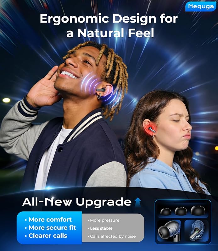 Wireless Earbuds, 50H Playtime Bluetooth Headphones, LED Display Case image 4